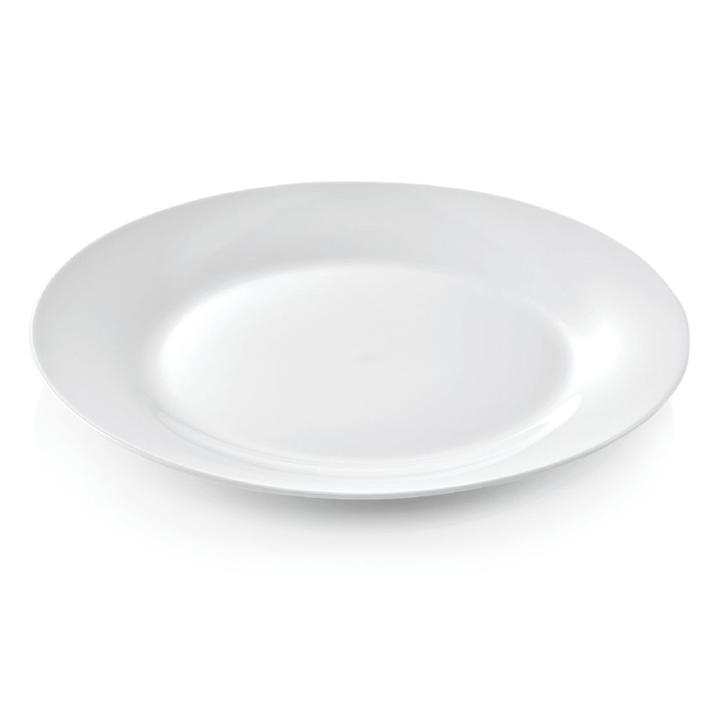 12 stk – Flad Tallerken – Hvid – Porcelæn – Ø23 cm