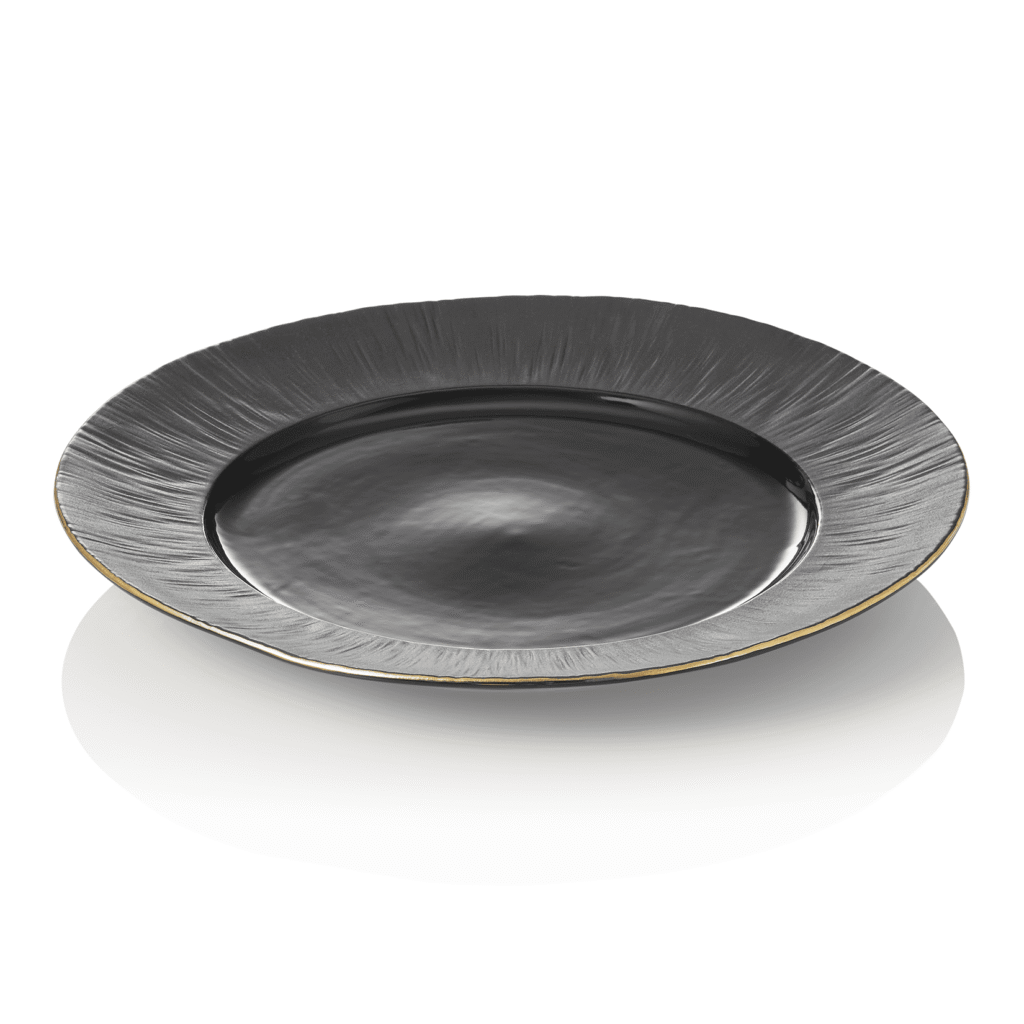 Tallerken – MAYA KURO – flad – Ø 30 cm – sort – sæt med 2 stk – porcelæn