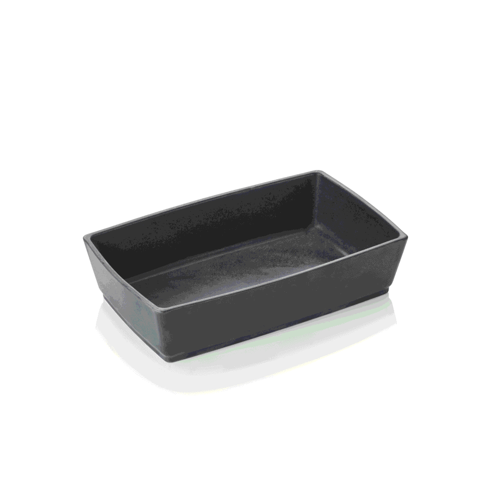 Buffetbakke – 27 x 17 x 7 cm – sort – porcelæn