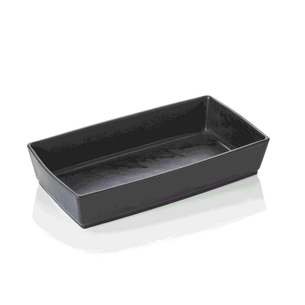Buffetbakke – 33 x 18,5 x 7 cm – sort – porcelæn