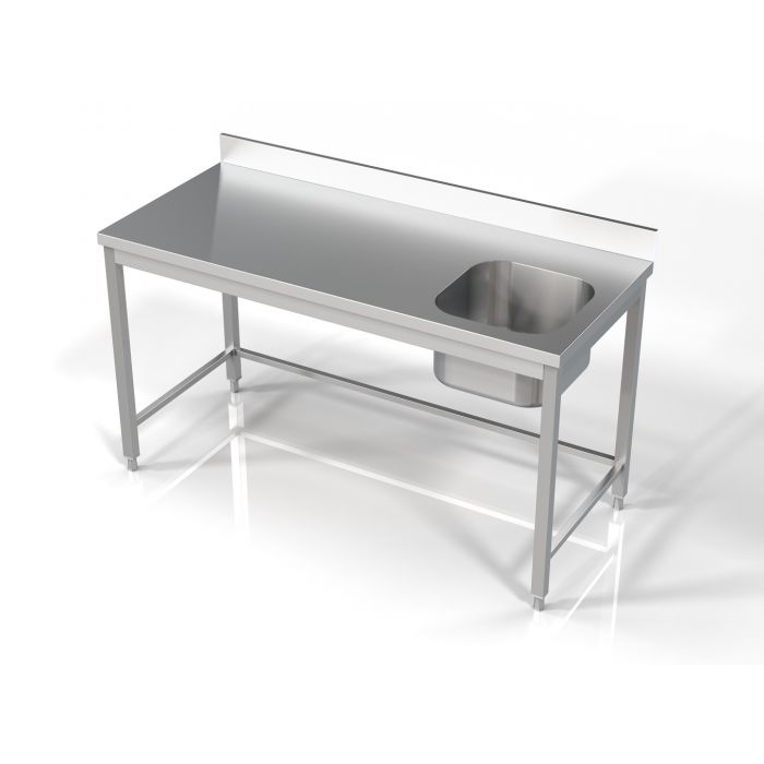 Vaskebord uden underhylde – B1600 x D700 x H850 mm – Vask til højre