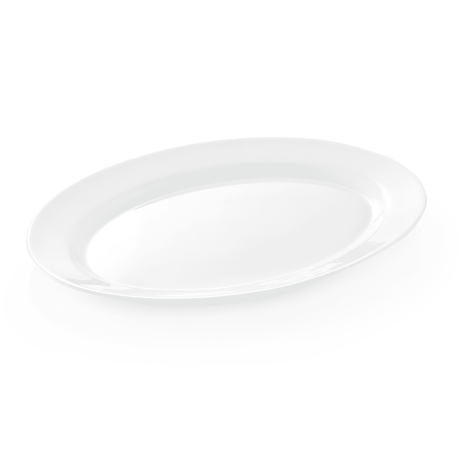 2 stk – Fad- Tallerken i Hvid Porcelæn – B30,5 x D22,5 cm