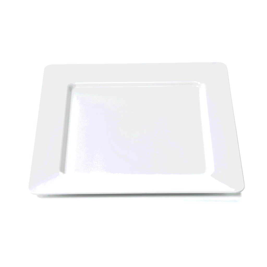12 stk – Fad- Tallerken i Hvid af Melamin – B28 x D28 cm