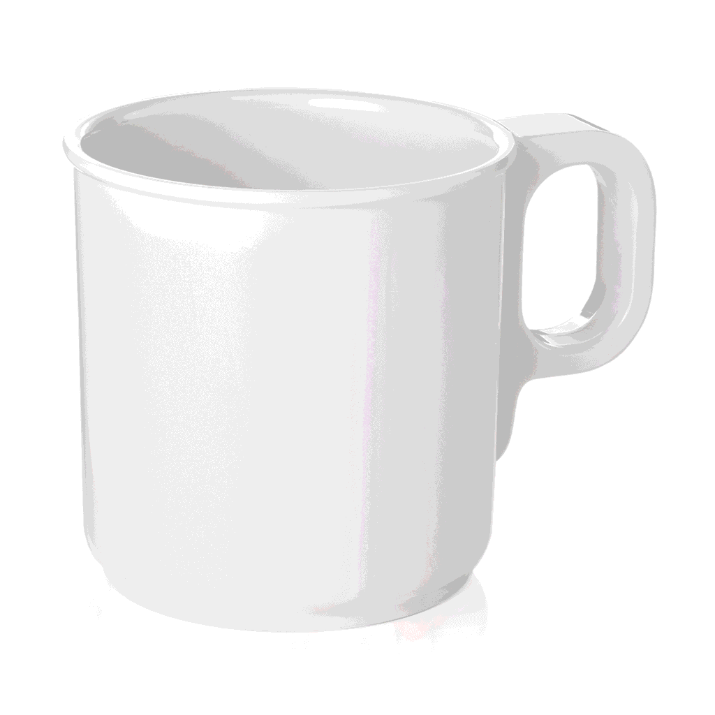12 stk – Børne krus – Hvid – Melamin – Ø7,7 cm – Højde 7,8 cm – 250 ml