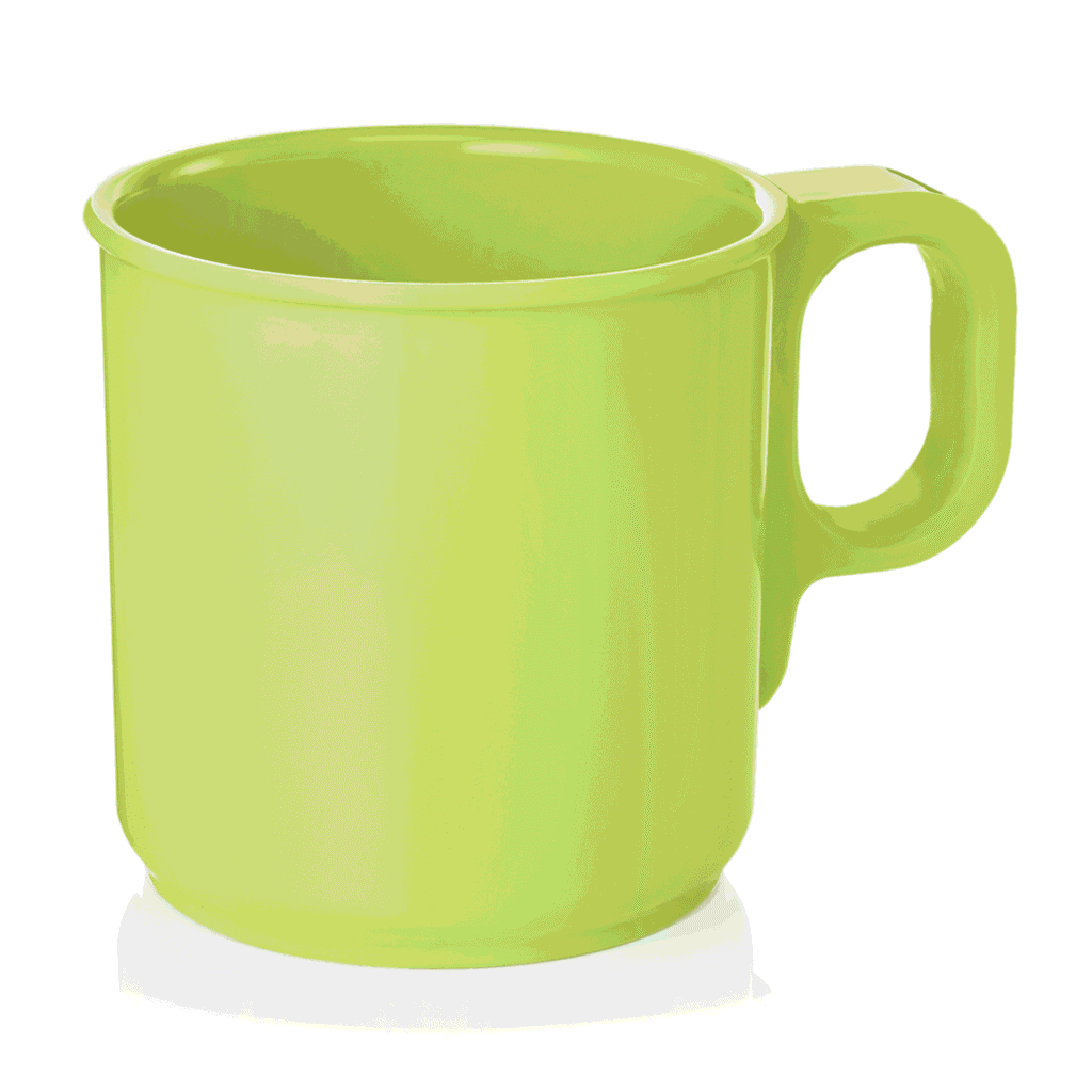 12 stk – Børne krus – Grøn – Melamin – Ø7,7 cm – Højde 7,8 cm – 250 ml