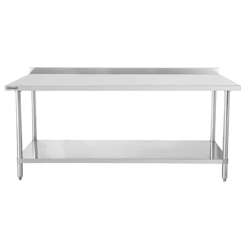 Arbejdsbord rustfrit stål med bagkant – B1200 x D700 x H950 mm